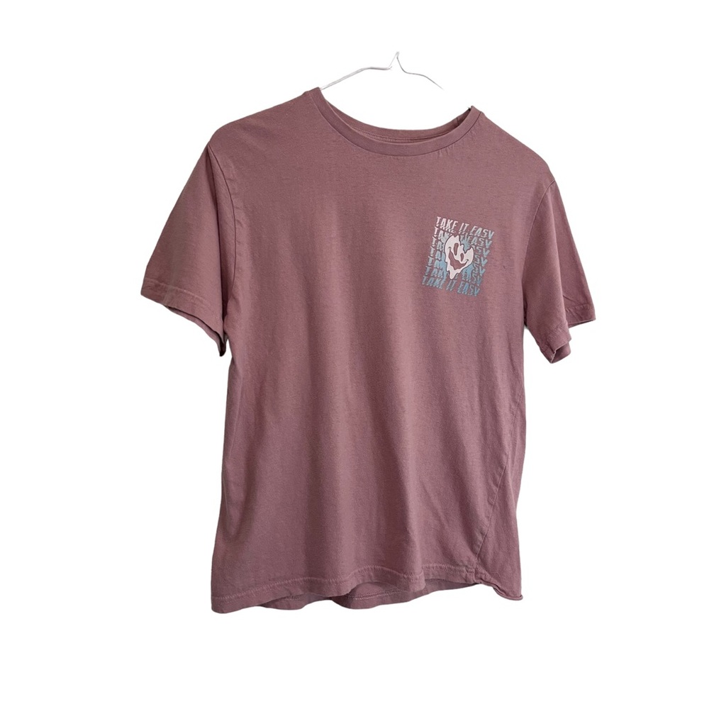 Eighty Eight Take it Easy Graphic Tee Short Sleeve Crop Top Womens Size 14 M